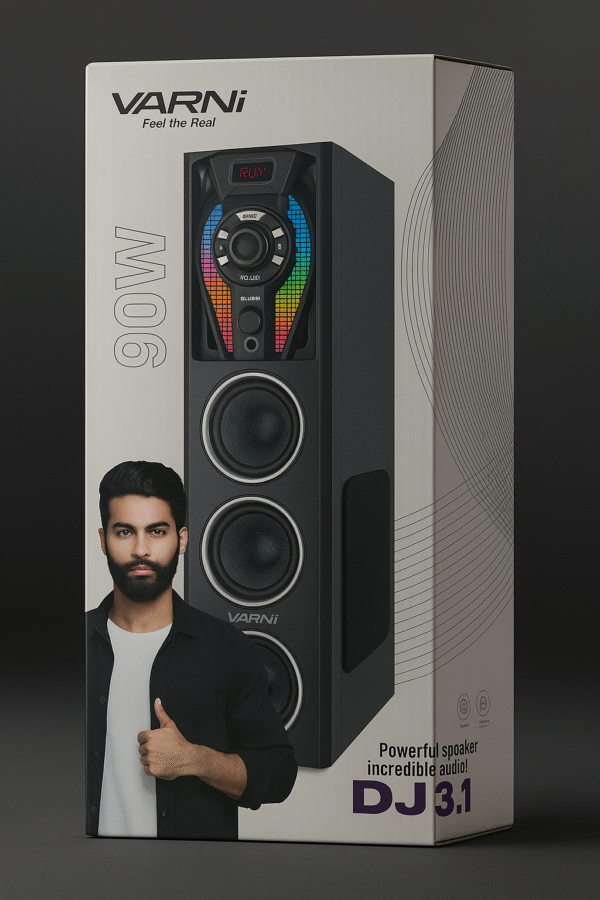 MY SHOP Varni DJ 3.1 6000 W Bluetooth Tower Speaker??(Black, 2.1 Channel)